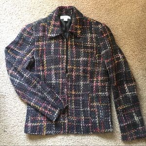 COLDWATER CREEK Zip Front Boucle Jacket EUC
